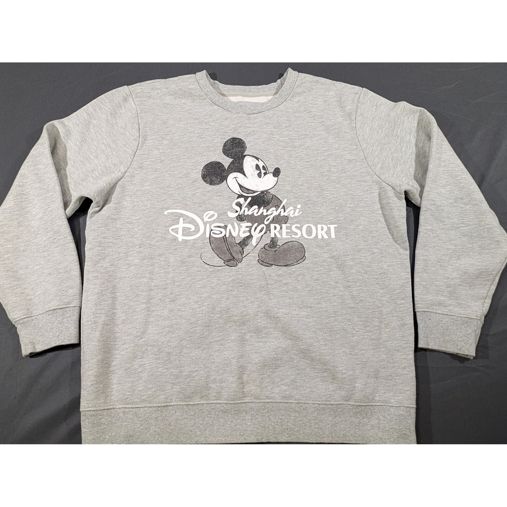 Disney Parks Shanghai Disney Resort Mickey Mouse Gray Sweatshirt Mens L XL